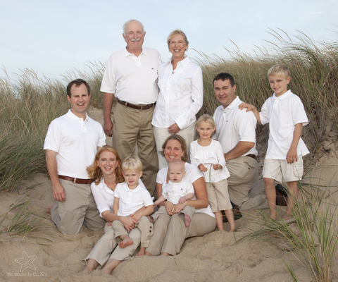 Family group photo in dunes