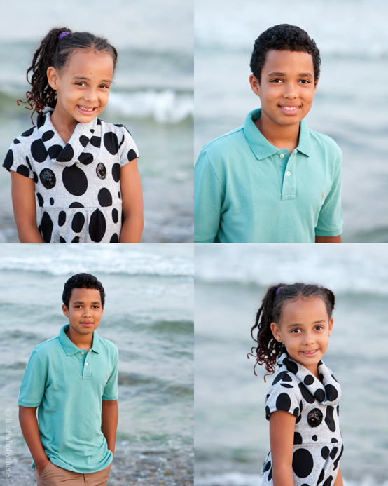 Boy and girl in front of water