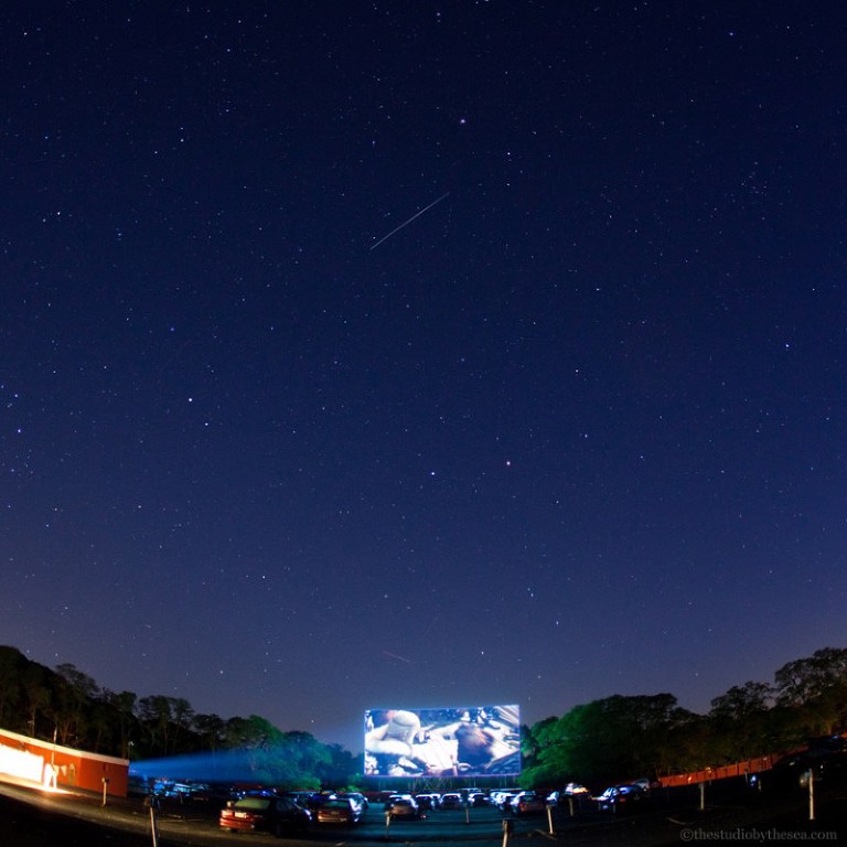 Drive In at night with stars