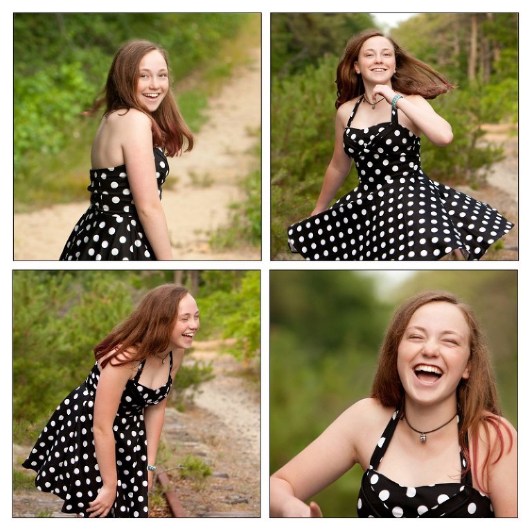 portraits of a teen laughing