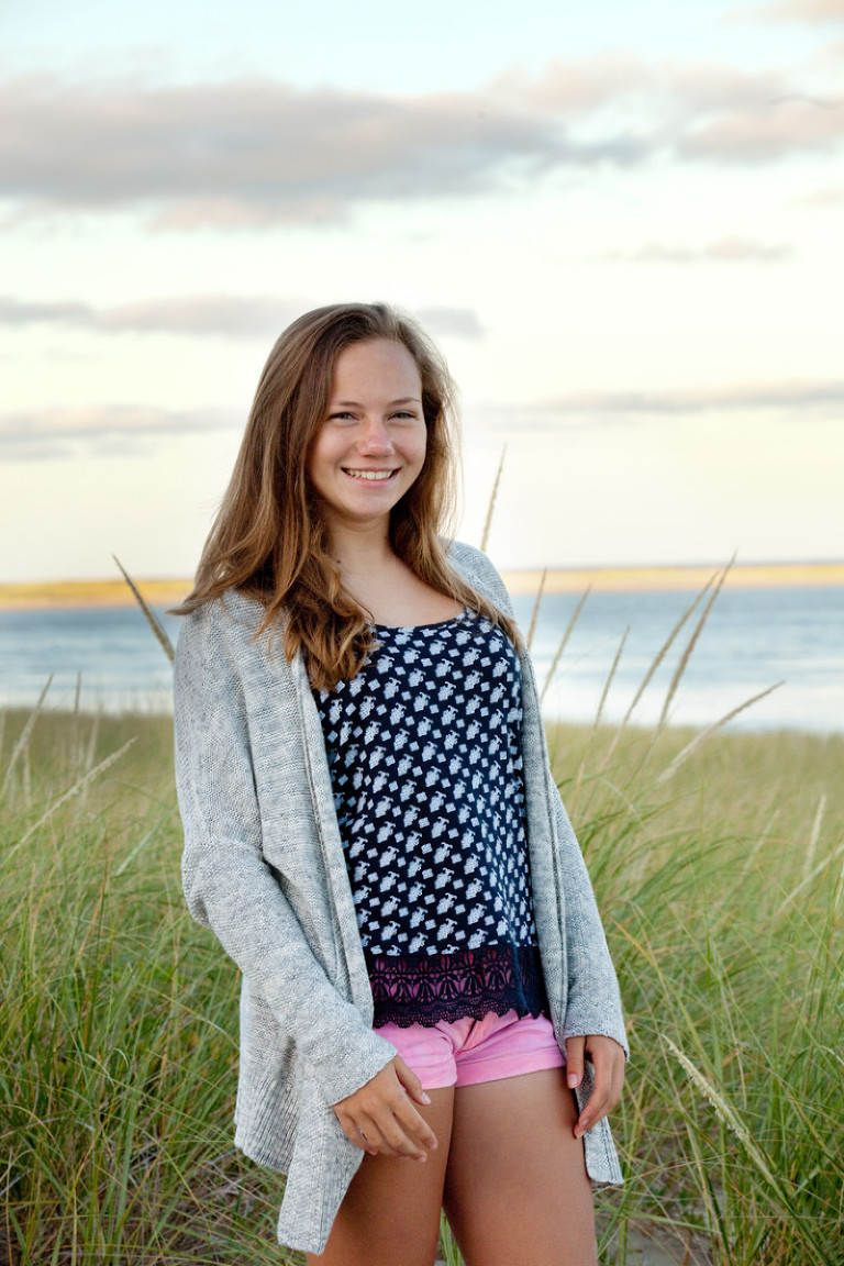 portrait of a teenage girl on beach
