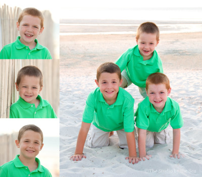 individual and pyramid photo of three brothers