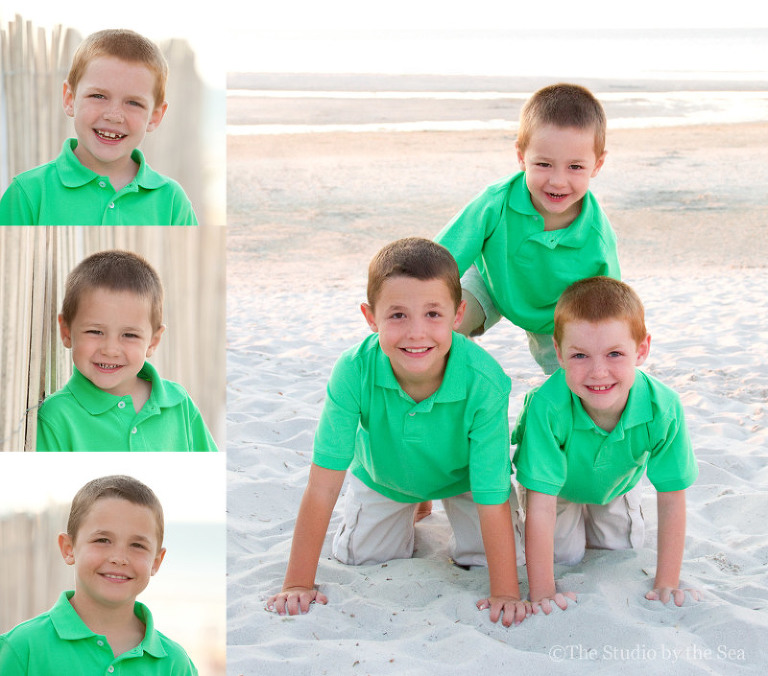 individual and pyramid photo of three brothers