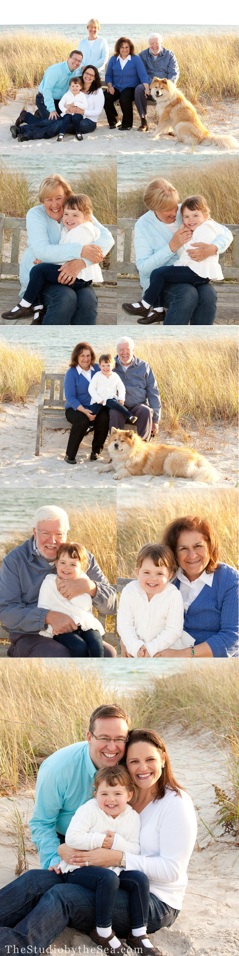 A group of generational portraits on Cape Cod