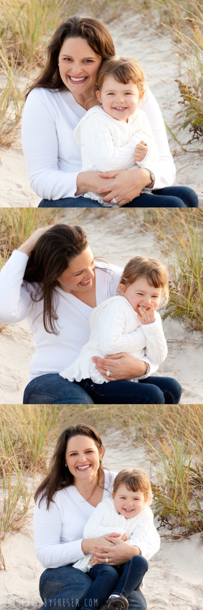 collage of images of mother and young daughter