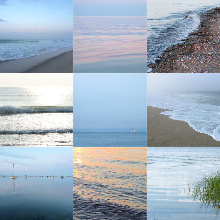 collage of images of the sea