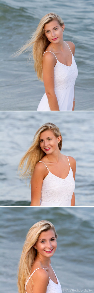 images of senior girl in front of ocean