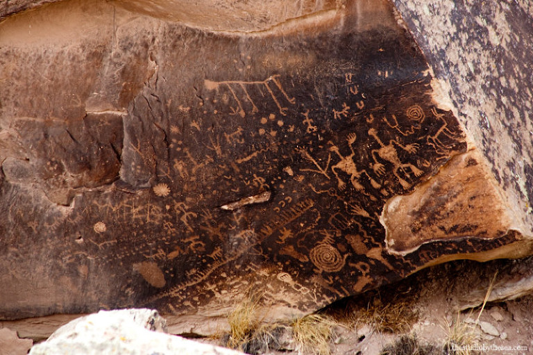 Petroglyph rock at the Petrified Forest