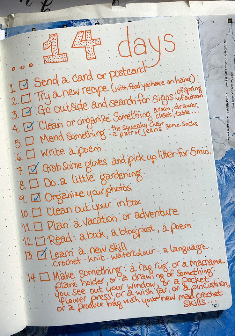bullet journal with list of things to do